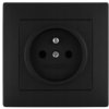 Gniazdo Pojedyncze Z Uziemieniem Czarne Podtynkowe Wesa Lc-13C
