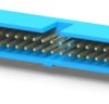 Pin header, 50 pole, pitch 2.54 mm, angled, blue, 3-1761607-5