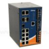 IES-P3073GC-HV, Switch przemysłowy zarządzalny, DIN, 7x 10/100 RJ-45 + 3 sloty SFP / RJ-45, O/Open-Ring <10ms