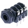 6.35 mm jack panel socket, 3 pole (stereo), solder connection, PA, NMJ6HFD3