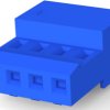 Socket housing, 4 pole, pitch 2.54 mm, angled, blue, 3-640442-4
