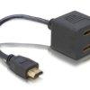 Adapter - przejściówka HDMI wtyk / 2x HDMI gniazdo przewód 20cm
