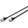 Patch cable, slim design, RJ45 plug, straight to RJ45 plug, straight, Cat 6A, F/FTP, LSZH, 0.5 m, black, DK-1632-A-005S-BL