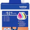 Brother atrament Brother LC521 Value Pack - 4er-Pack - Sc tusz oryginalny Combi-Pack Cyjan, Żółty, Magenta, Czarny LC521