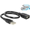 Delock 83498 USB 2.0 Cable A Plug-Socket 0.35m Black Flexible Gooseneck