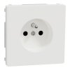 Socket-outlet, Merten System Design, 2P + E, 16A, French, screwless terminals, glossy, lotus white