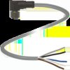 Sensor actuator cable, M12 cable socket, angled, L to open end, 5 pole, 1.5 m, PUR, gray, 16 A, 70158826