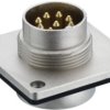 Panel plug, 6 pole, solder cup, screw locking, straight, 0318-2 06-1