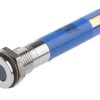 Lampka kontrolna do montażu panelowego 24V dc, niebieska 8mm LED Chrom Końcówka lutownicza RS PRO