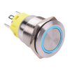 Blue LED 24V On-(On) Momentary 19mm Vandal Push Button Switch SPDT
