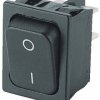 Rocker switch, black, 2 pole, On-Off, off switch, 10 A/250 VAC, IP40, unlit, printed, 1832.1102