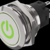 Vandal-proof pushbutton, silver, illuminated  (red/green), mounting Ø 22 mm, IP65/IP67, 82-6151.1AA4.B002