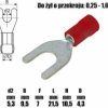 1x Konektor widełki 5,3mm na kabel 0,25-1,65mm2 izolowany czerwony