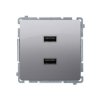 Simon Basic Ładowarka 2 x USB (moduł), 2.1A, 5VDC, 230V stal inox BMC2USB.01/21/B