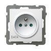 AS ANTYBAKTERYJNY Gniazdo pojedyncze z uziemieniem DATA z przesłonami torów prądowych produkt zawiera szkło fosforanowo-srebrowe