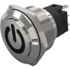 Vandal-proof pushbutton switch, silver, unlit , 3 A/240 V, 22 mm, IP65/IP67, 82-10-000097