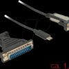 62904 USB Type C > 1 x Serial DB9 RS-232 + Adapter DB25