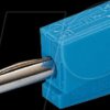 215-711 Banana plug, 4 mm, CAGE CLAMP, blue