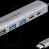 64232 USB 3.0 6-port hub, USB-C to 2x A, 2x C, 2x 2.0 A, 15 cm