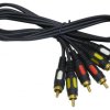 Przewód, kabel 3x3 cinch wtyk-wtyk 1m RK32 łezka Vitalco