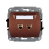 Trend Gniazda Telefoniczne Podwójne 2Xrj11, 4-Stykowy Brązowy Metalik 9Gt-2