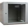 Szafa sieciowa wisząca 19 9U rack 600x600, drzwi szyba, szary, niedzielona, złożona, 60kg DN-W19 09U/600