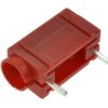 Gniazdo bananowe; 4mm; 24.243.1; przewlekane; czerwony; kątowy; 24mm; 24A; 60V; mosiądz srebrzony; PA; Amass; RoHS