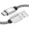 Kabel USB 2.0 USB-A na USB-C 3A czarno-szary oplot ICOC MU2AC-010-AL /1 m/