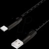 CU0157 Sync and charging cable, USB-A -> C, 1.0 m, ruler, black