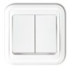LIZA Wyłącznik podwójny świecznikowy podświetlany biały WPT-2L KARLIK
