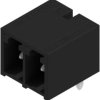 Pin header, 2 pole, pitch 3.81 mm, angled, black, 1862460000
