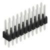 Pin header, 20 pole, pitch 1.27 mm, straight, black, SLVW403620Z