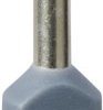 Insulated wire end ferrule, 0.75 mm², 15 mm long, DIN 46228-4, gray, AZ5DE007D