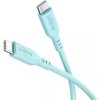 Kabel silikonowy USB-C, 1,5 m, turkusowy miękki i...