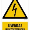 ZNAK - HA019 Uwaga niebezpieczeństwo porażenia 15 x 22,5 cm PN - Płyta 1mm
