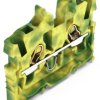 2 wire mini through terminal, push-in connection, 0.14-1.5 mm², 2 pole, 13.5 A, 6 kV, yellow/green, 2050-307