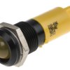 Lampka kontrolna do montażu panelowego 230V ac, Żółta 14mm LED Czarny RS PRO
