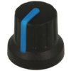 Gałka; GP16; 6mm; niebieski; czarny; fi 16/12mm; 14mm; ABS