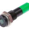 Lampka kontrolna do montażu panelowego 12V dc, zielona 6mm LED Wyprowadzenia RS PRO