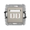MINI Mechanizm gniazda podwójnego 2xUSB A-A 2.0 taupe 60MGUSB-2 KARLIK