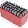 Zestaw wybijaków liter wysokość: 8mm 36-szt. 27 części x stempel stalowy z kropkowaną wielką literą angielską A