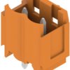 Pin header, 2 pole, pitch 5 mm, straight, orange, 1581780000