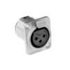 Złącze XLR 3 -pinowe Montaż w obudowie XLR Żeński Srebrny