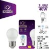 Żarówka LED E27 IQ-LED G45E27 3,4W-CW 470lm 6500K barwa zimna Ra90 3 lata Gwarancji kulka 36693