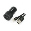 Ładowarka / zasilacz samochodowy Baseus TZXLD-A01 z gniazdem 2x USB 3,4A + przewód USB A - Lightning - czarna
