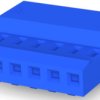 Socket housing, 6 pole, pitch 2.54 mm, angled, blue, 3-640442-6