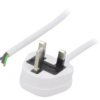 Kabel: 3X1mm2, Bs 1363 (G) Wtyk, 1M, 13A, 250V Lt-318(3A) 3X1.0 Wht 1M End Cut