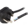 Kabel: 3X1mm2, Bs 1363 (G) Wtyk, 1,8M, 13A Lt-318(13A) 3X1.0 Blk 1.8M End Cut
