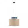 Lampa wisząca z kloszem zielonym i w kolorze juty DUO JUTA GREEN 1xE27 3256 TK Lighting