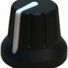 PSP 49009 49009 Pokrętło ze wskaźnikiem czarny, biały (Ø x W) 18.8 mm x 15.24 mm 1 szt.